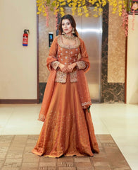 Orange Color Wedding Wear Designer Embroidered Ready to Wear Lehenga
