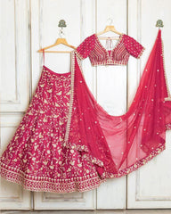 Gajari malai satin wedding Lehenga choli