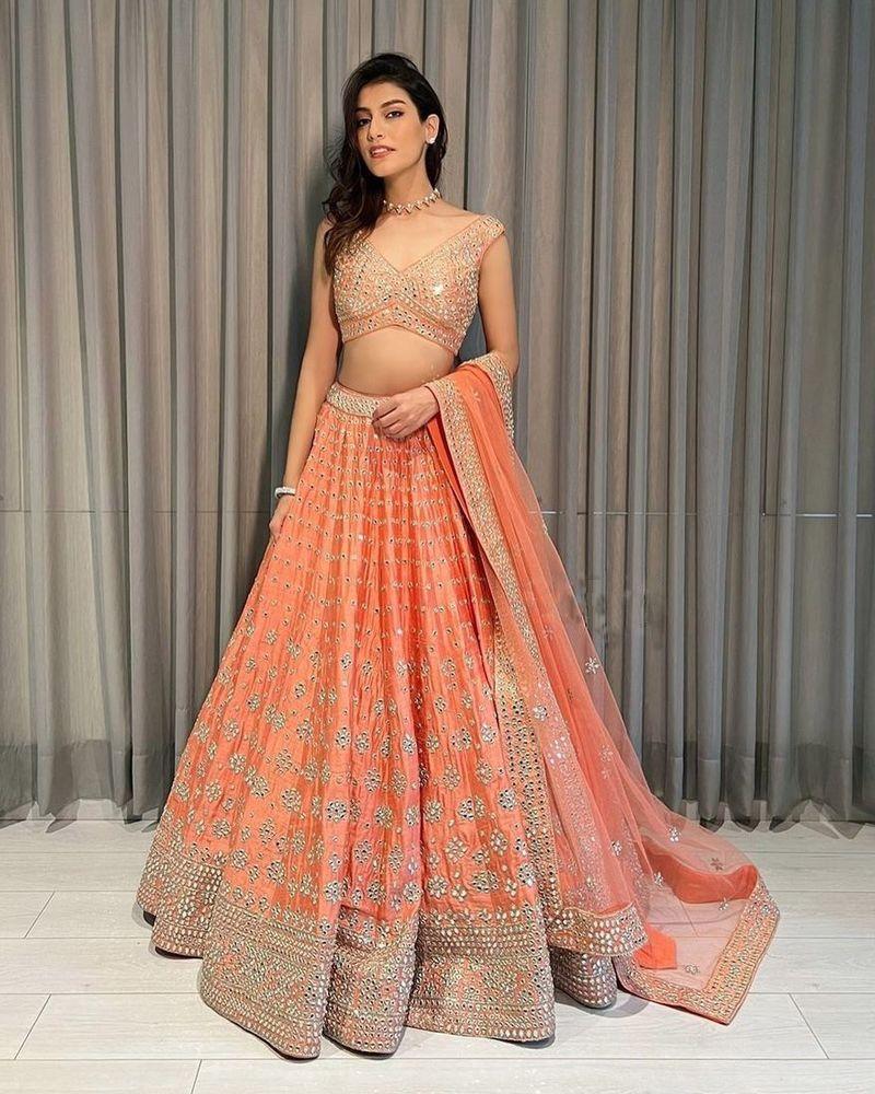 Orange color Devsena silk Lehenga choli