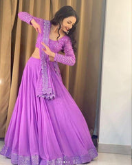 Lavender umbrella design 18 Meter flare trending lehenga Choli