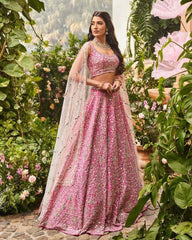Rani Pink Sequence Embroidery Party Wear Lehenga Choli