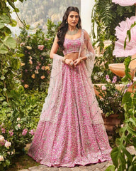 Rani Pink Sequence Embroidery Party Wear Lehenga Choli