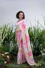 white  Color georgette  Saree With Sequence Work