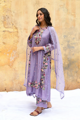 Lilac Orchid Heavy Long Kurta