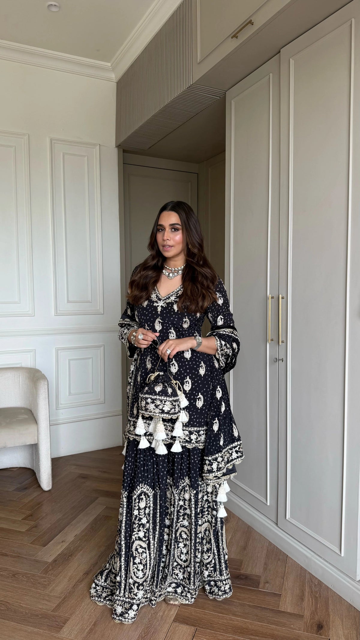 BLACK FIRDAUS SHARARA SET