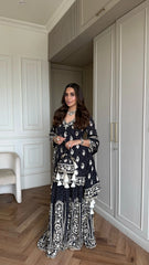 BLACK FIRDAUS SHARARA SET