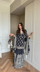 BLACK FIRDAUS SHARARA SET