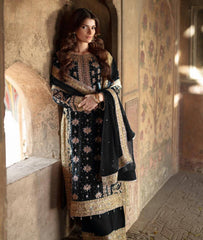 Elegant Black Embroidered Designer Set | Heavy Georgette Sequence & Rivet Moti Work | Ready to Wear Premium Ethnic Suit