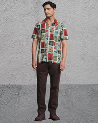 Men’s Fancy Printed Cuban Collar Shirt for Men | Stylish Casual Cotton Blend Short Sleeve Shirt Malaysia | Summer Beachwear Trendy Outfit