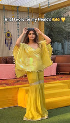 Luxury Kaftan Sharara Set Malaysia | Heavy Faux Georgette with 3mm Sequins Embroidery | Party Wear & Wedding Collection