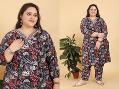 Premium Riyon Handwork Kurti Pant Dupatta Set | Plus Size 7XL–10XL | Partywear & Casual Wear Women Outfit