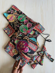 Exclusive Wedding Blouse | Heavy Chinon Print Pure Crepe Designer Readymade Blouse with Fancy Back Jhumka | Partywear & Bridal Blouse