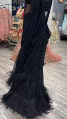 Buy Ready to Wear Sharara Lehenga Saree Online Malaysia | Premium Butterfly Net Saree with Sequence Embroidery & Designer Blouse | Wedding & Party Wear Collection