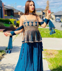 Traditional Wear Teal Blue Coloured Beautifull Kurta Set