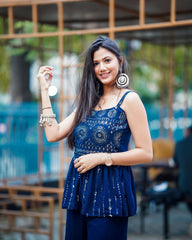 Awesome Function Wear Teal Blue Coloured Beautifull Kurta Set