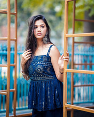 Awesome Function Wear Teal Blue Coloured Beautifull Kurta Set