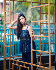 Awesome Function Wear Teal Blue Coloured Beautifull Kurta Set