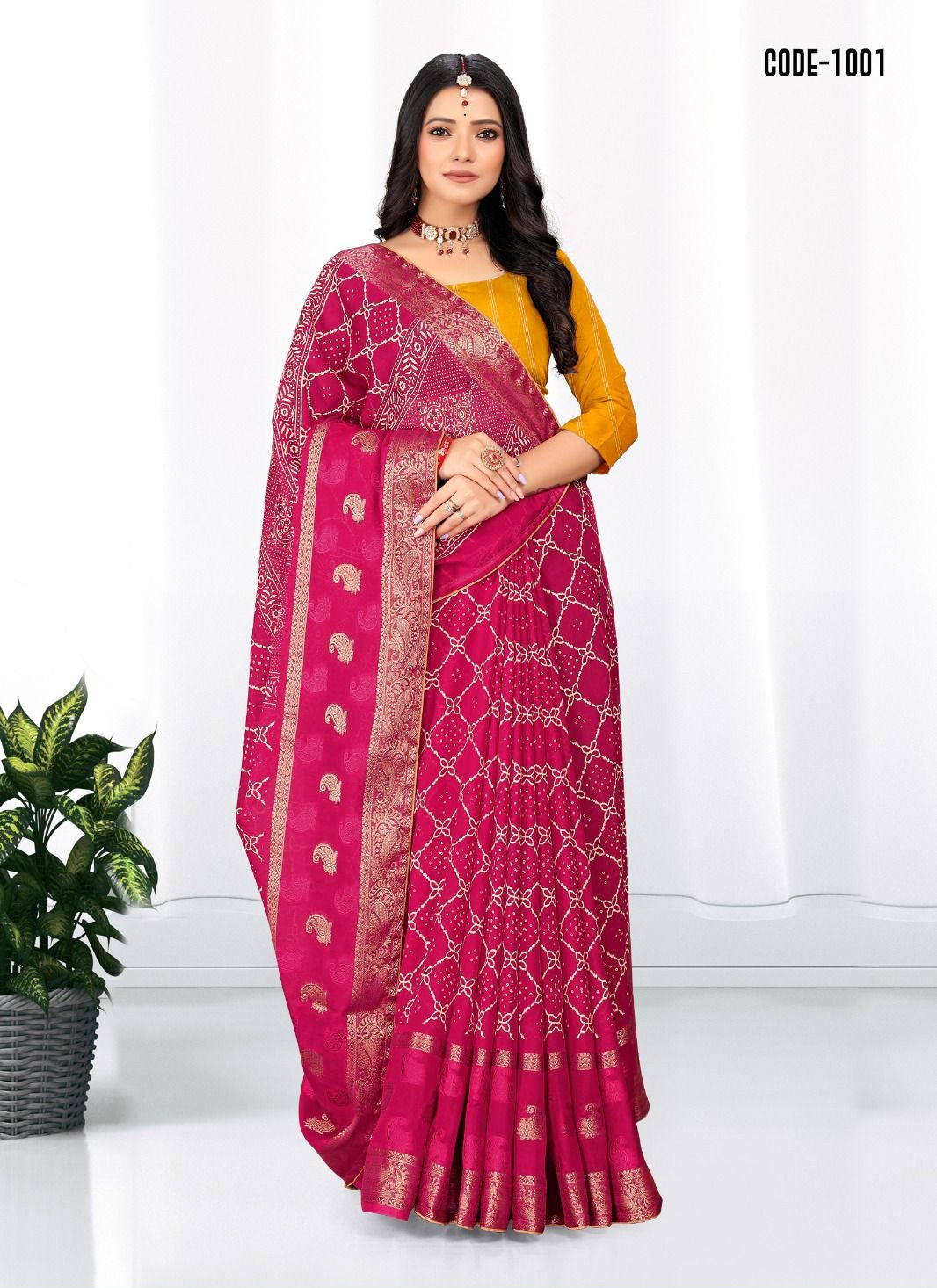 Soft cotton Jacquard Butta saree with blouse for women