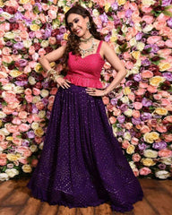 Purple Gajari Georgette Party Wear Lehenga Choli