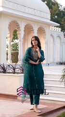 Silk Blend Purple Kurta Set for Women | Self Design Kurta Pants with Dupatta | Elegant Indian Ethnic Wear Malaysia | Wedding & Party Outfit