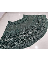 Green Sequence Embroidery Work Lehenga Choli