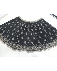 Black colored french silk lehenga choli