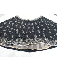 Black colored french silk lehenga choli