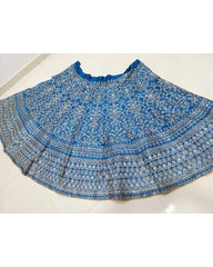Blue Japan satin embroidery Lehenga choli