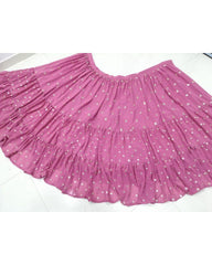 Pink georgette sequence heavy flare lehenga choli