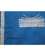 Blue chinon silk thread sequence wedding lehenga choli